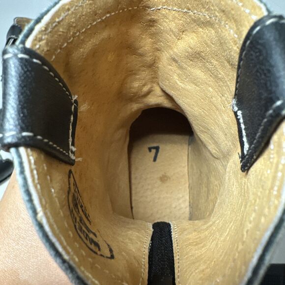 Toddler Cowboy Cowgirl Boots Genuine Leather Black & White Embroidered Sz 7 Zip - Picture 5 of 10